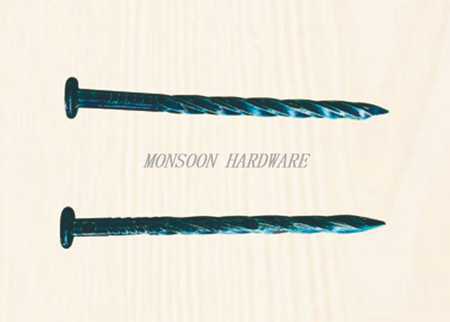 Blue Finish Rolled Shank Nails
