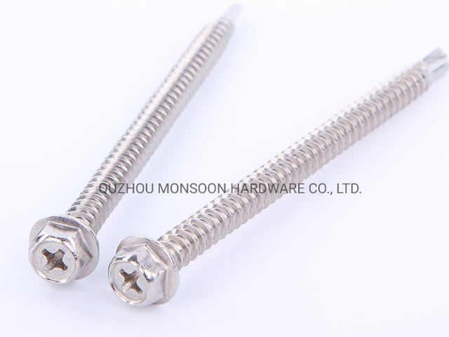 Stainless Steel Hex Flange Washer Phillips Head Self Drilling Screws