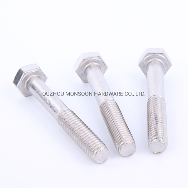 Stainless Steel Hexagonal Head Half Thread Shank Bolt