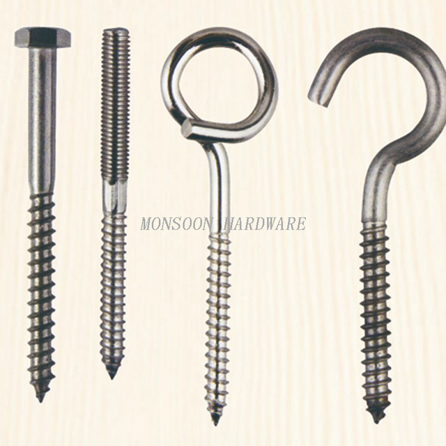 Stainless Steel Hexagonal Head/Double Threaded Dowel Hanger Wood Screw