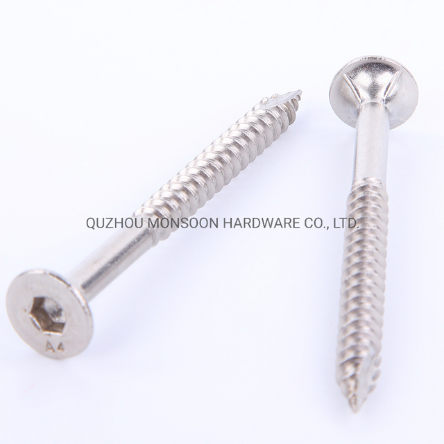 Stainless Steel Countersunk Head Socket Recess Screw with Ribs