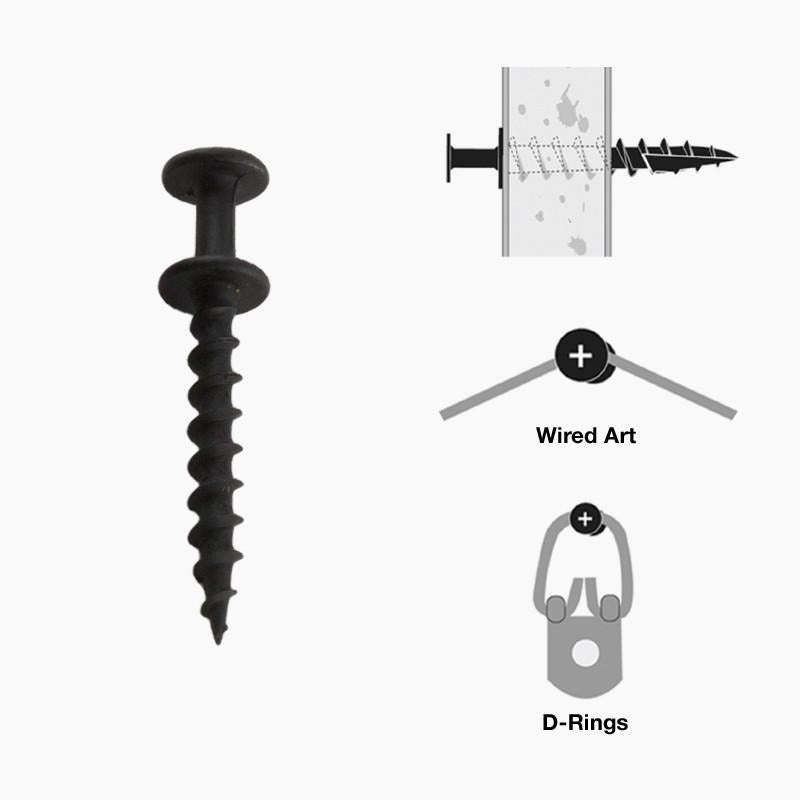 Black Bear Claw Double-Headed Hangers Screws