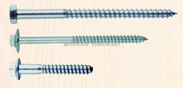  Hex Head Coarse Thread Wood Screws