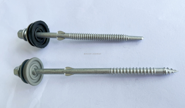 Stainless Steel Hex Flange Head Roofing Screws With Bonded Washer